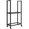 Outsunny Portalegna da Esterno e Interno a Due Livelli con Ruote in Acciaio Rinforzato, 60x30x119 cm, Nero | Aosom Italy