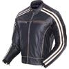 Bikers Gear Australia Nero in stile vintage Cafe Racer Bonnie 100% bovini-Giacca in pelle da moto con motivo a righe, con marchio CE), colore: avorio