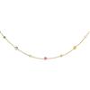 SINGULARU - Collana Orbit Multicolor. Ottone con Placcatura Oro 18Kt. Catena Fina con Zirconi Colorati. Lunghezza di 40 cm + 5 cm di Estensione. Gioielli da Donna