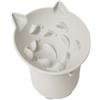 AVYDIIF Ciotola rialzata per gatti, ciotola per gatti che mangiano lentamente, anti-vomito e protezione per il collo, in silicone per animali domestici (bianco, 9,6 x 9,6 x 10 cm)