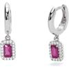 MABINA GIOIELLI - Orecchini Donna - Orecchini in argento a cerchio con rubini sintetici - 563648