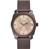 Fossil Orologio Machine da uomo, movimento al quarzo con data a tre lancette e cinturino in pelle o acciaio inossidabile, 42 mm, Marrone scuro