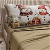 PETTI Artigiani Italiani - Lenzuola in Cotone con Federe in Stampa Digitale di Natale, Lenzuola Natalizie Una Piazza e Mezza, Completo Letto Natalizio, Pupazzo 01 Tortora, 100% Made in Italy