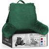 Clara Clark Cuscino per TV in memory foam triturato per bambini, adolescenti e adulti, verde cacciatore, medio