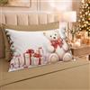 PETTI Artigiani Italiani - Lenzuola in Cotone con Federe in Stampa Digitale di Natale, Lenzuola Natalizie Una Piazza e Mezza Francese, Completo Letto Natalizio, Orsetto 01 Tortora, 100% Made in Italy