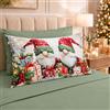 PETTI Artigiani Italiani - Lenzuola in Cotone con Federe in Stampa Digitale di Natale, Lenzuola Natalizie Una Piazza, Completo Letto Singolo Natalizio, Xmas 11 Verde, 100% Made in Italy