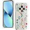 YUXING Silicone Cover per Oppo Reno 12 F 5G 4G / Reno 12 FS 5G 4G - Moda Modello Carino Custodia Design Sottile Slim Cover Antiurto, Antiscivolo Elegante, Protezione Totale (Floral,White)