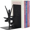 Balvi Fermalibri Yoga Colore Nero Ferma libri da scaffale e libreria a forma di posizione yoga Metall