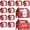 Coolty 50 Pezzi Scatole per Cupcake 2 Fori Scatole per Torte Scatola di Imballaggio in Carta per Dessert Muffin Pasticcini Macarons Torte Regali DIY (Rosso Natale)