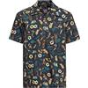 King Kerosin Tropical Hawaiian-Style Shirt Deluxe Uomo Camicia Maniche Corte Nero L