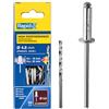Rapid Scatola da 50 Rivetti in Alluminio da Ø4.8 x 25 mm, Adatti a Fissare Parafanghi, Coperture in Metallo e Plastica, Segnaletica e Lamiere, Include una Punta per il Trapano (5000392)