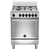 La Germania Americana AMN664EXV Cucina a Gas Piano Cottura Acciaio Inossidabile 4 Fuochi Forno Elettrico Multifunzione 56 Litri Classe Energetica A