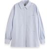 Scotch & Soda Regular-Fit Girlfriend Shirt, Maglietta, Donna, White And Blue Stripe 101, 36