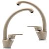 OGOMONDO Set 2 pezzi miscelatore ottone avena3 lavello cucina oslo erogazione orientabile