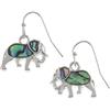 Kiara Jewellery - Orecchini a forma di elefante, intarsiati con guscio di abalone di paua blu verdastro, ipoallergenici e non ossidanti, placcati in rodio