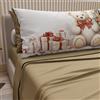 PETTI Artigiani Italiani - Lenzuola in Cotone con Federe in Stampa Digitale di Natale, Lenzuola Natalizie Una Piazza, Completo Letto Singolo Natalizio, Orsetto 01 Tortora, 100% Made in Italy