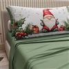 PETTI Artigiani Italiani - Lenzuola in Cotone con Federe in Stampa Digitale di Natale, Lenzuola Natalizie Una Piazza, Completo Letto Singolo Natalizio, Gnomo 01 Verde, 100% Made in Italy