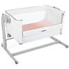 Giovanni Dolcinotti MADE IN ITALY Set di 2 Lenzuola con angoli Baby Next2Me | Adatto per il sistema Chicco Next2Me | Bianco/Rosa | 50x83 cm | Made in Italy