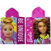 Character World Barbie Asciugamano a poncho con cappuccio ufficiale | Super morbido, design fresco | Accappatoio per ragazze perfetto per casa, bagno e spiaggia, rosa, 115 x 50 cm