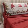 PETTI Artigiani Italiani - Lenzuola in Cotone con Federe in Stampa Digitale di Natale, Lenzuola Natalizie Una Piazza, Completo Letto Singolo Natalizio, Gnomo 03 Bordeaux, 100% Made in Italy