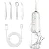 WwuHua Idropulsore Dentale Portatile, Irrigatore Orale Professionale con 3 Modalità e 4 Ugelli di Ricambio, water flosser elettricoimpermeabile IPX7 con serbatoio da 230 ml, Ricaricabile USB