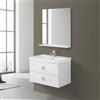 Feridras Mobile Bagno Sospeso 2 cassetti bianco laccato 75x51 cm con cassettoni