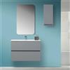 Feridras Mobile Bagno Moderno Sospeso 90x47 Grigio Pastello con Specchio