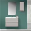 Feridras Mobile Bagno Sospeso Tortora Pastello 90x47 Arredo Moderno con Specchio