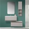 Feridras Mobile bagno sospeso tortora 90x47 cm con specchio e ceramica inclusi