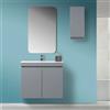 Feridras Mobile Sospeso Bagno Moderno 2 Ante Grigio L.80 cm con Specchio