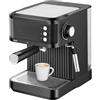 Wintem - Macchina Caffè 850W per Espresso Intenso con Filtro in Acciaio Inossidabile, Serbatoio da 2L e Compatibilità con Caffè Macinato e Cialde, Uso Facile e Design Compatto Nera
