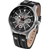 Vostok Europe YN55 Expedition Nordpol 1 Orologio da uomo; con rivetti multipli, cinturino in pelle, data automatica, grigio/nero, cinturino, Grigio/Nero, Cinghia