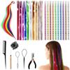 DAOOZHU Extension Capelli Glitter,60 Extension Colorati Capelli in 3 Modelli con Strumenti per Carnevale,Feste e Celebrazioni Festive