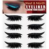 zalati Falso Eyeliner & Eyelashes Sticker 4 paia riutilizzabile piccolo adesivo adesivo con lucentezza per ragazze trucco di Halloween - nero