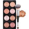 Kivinia Palette Contouring Viso 8 Colori, Trucchi Set con Pennelli Trucco, Palette Fard Correttori Ombretti e Blush, Set Trucco Donna Impermeabili a Lunga Durata, Set Trucchi Bambina - Kit B