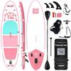 TIGERXBANG Tavola Paddle Surf Gonfiabile 320x82x15cm con Accessori Premium Tavola SUP, Stand Up Paddle per Adulti/Bambini con Pagaia a Doppia Lama, Sedile Kayak, Collezione Defender-Pro Rosa