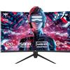 KTC Monitor Gaming Curvo 27 Pollici, 180Hz, 2K QHD 2560 x 1440p Schermo PC, VA 1500R Senza Cornice, 1ms, HDR, Computer Monitor con FreeSync & G-sync, Eye Care, VESA, DP 180Hz, HDMI 144Hz, H27S17