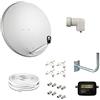 TELE System KIT INSTALLAZIONE COMPLETO PARABOLA SATELLITARE 80 LNB STAFFA MURO CAVO 5 mm SAT