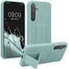kwmobile 1x Custodia Compatibile con Samsung Galaxy S24 Plus - Cover Supporto Dita - Back Case per Smartphone - Protezione Gommata Menta