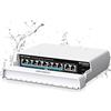 NICGIGA Switch PoE impermeabile a 8 porte con 8 porte PoE+@120W + porta Uplink Gigabit, NICGIGA Outdoor 10 porte IEEE802.3af/at Power Over Ethernet switch non gestito con VLAN e funzione di estensione da 250