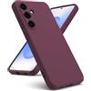 Oududianzi - Cover per Samsung Galaxy S25 FE 5G, Custodia Silicone Liquido, Interno in Microfibra Morbida, Protezione Antiurto Resistente - Bordeaux