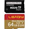 LEAGY Adattatore per memory stick PSP con scheda Micro SD da 64 GB, Micro SD/SDHC/SDXC a Memory Stick PRO Duo MagicGate, compatibile con PlayStation portatile, fotocamera, Handycam, telefono cellulare e PSP