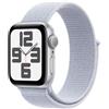 Apple Watch SE GPS 44mm Silver Aluminium Case with Blue Cloud Sport Loop
