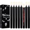 Deco Express Candela Effetto Gocciolante Conico Set da 8 Cera Nera di Halloween Decorazioni Gotiche per Feste Horror 5 Ore Bruciare Candele Alte (Nero Gocciolare)