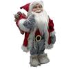 Glac Store Babbo Natale Santa Claus Statuetta disponibile da 60cm a 80cm enorme In diverse versioni Bianco o Rosso Decorazione Natalizia Idea Regalo (Rosso e Grigio, 80cm)