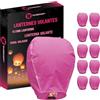 TellementHappy Lanterna Cinese Volante Rosa 100% biodegradabile di alta qualità in carta La Lampion Misura 90 cm*60 cm ideale per i vostri eventi matrimonio feste Capodanno Set di 10 TellementHappy™
