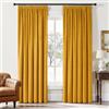 EMEMA Tende in velluto con nastro arricciato giallo senape, tende in velluto decorative opache set da 2 pezzi, belle tende spesse e pesanti per soggiorno camera da letto, tenda oscurante termica in