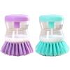 GmwyCzV 2 Pezzi Spazzola Piatti,Spazzola da Cucina con Dispenser di Detersivo,Pennello Lavapiatti con Dispenser di Sapone,Brush per Piatti per la Pulizia di Stoviglie,Pentole e Lavelli