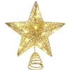 DIELIANHUA Punta per albero di Natale con 20 LED, 20,3 x 25,4 cm, luce a corona, in ferro, per interni, due modalità (luce accesa/lampeggiante)