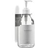 MaisoNovo Dispenser Per Shampoo E Balsamo - Dispenser Per Sapone Da Doccia Con Montaggio A Parete - Set Da 500 ml Con 1 Flacone In Plastica Trasparente E Pompa Bianca - 1 Scomparto Senza Foratura